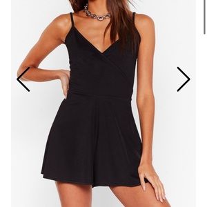 Nasty Gal black romper flowy comfy style w straps